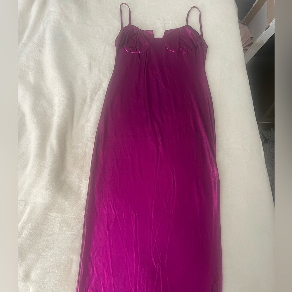 Sleek Magenta Slip Dress